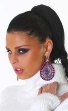 Orientalische Ohrhänger mit Perlen in violett