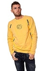 Langarmshirt mit Sport-Schriftzug-Print in gelb