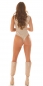 Preview: Figurbetontes Bodytop mit schmalen Träger - beige