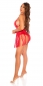 Preview: Sexy Body im Wetlook mit Fransenrock in rot
