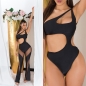 Preview: Exklusiver Sexy Monokini mit Cutouts und Softcups - schwarz