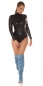 Preview: Glänzender Body im Wet-Look - schwarz
