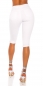 Preview: Moderne Capri-Jeans im Used-Look - weiß