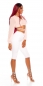 Preview: Moderne Capri-Jeans im Used-Look - weiß