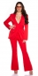 Preview: Elegante Blazer-Jacke mit Bindegürtel in rot