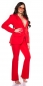 Preview: Elegante Blazer-Jacke mit Bindegürtel in rot