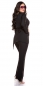 Preview: Elegante Blazer-Jacke mit Bindegürtel in schwarz