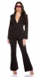 Preview: Elegante Blazer-Jacke mit Bindegürtel in schwarz
