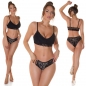 Preview: Sexy 2tlg. Dessous-Set aus zarter Spitze - schwarz