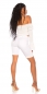 Preview: High Waist Capri-Jeans mit Spitzen-Verzierung - weiß