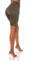 Preview: Moderne Capri-Jeans im Destroyed-Look - khaki