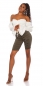 Preview: Moderne Capri-Jeans im Destroyed-Look - khaki