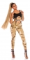 Preview: Camouflage Skinny Jeans im modischen Cargo-Look - beige