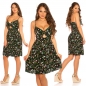Preview: Süßes Minikleid mit Blümchen-Print - schwarz