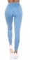 Preview: Highwaist-Leggings mit Deko-Schriftzug - blau