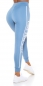 Preview: Highwaist-Leggings mit Deko-Schriftzug - blau