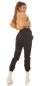Preview: High Waist Hose im modischen Cargo-Look - schwarz