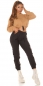 Preview: High Waist Hose im modischen Cargo-Look - schwarz