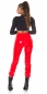 Preview: Sexy glänzende Latexlook Hose in rot