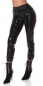 Preview: Sexy glänzende Latexlook Hose in schwarz