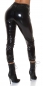 Preview: Sexy glänzende Latexlook Hose in schwarz