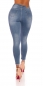 Preview: Sexy Used-Jeans im Highwaist-Look - blue washed