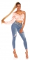 Preview: Sexy Used-Jeans im Highwaist-Look - blue washed