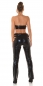 Preview: GoGo Wetlook Highwaist Hose mit sexy Cutouts - schwarz
