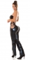Preview: GoGo Wetlook Highwaist Hose mit sexy Cutouts - schwarz