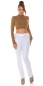 Preview: GoGo Wetlook Highwaist Hose mit sexy Cutouts - weiß