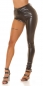 Preview: Super heiße Wetlook Hose in asymmetrischen Schnittform in schwarz