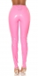 Preview: Heiße Hose im Latexlook mit Zierschnürung in neonpink