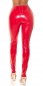 Preview: Heiße Hose im Latexlook mit Zierschnürung in rot