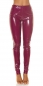 Preview: Heiße Hose im Latexlook mit Zierschnürung in violett