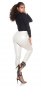 Preview: Thermo High Waist Wetlook Hose mit Zipper in beige