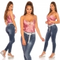 Preview: Sexy Satin-Top mit feinen Spitzen-Einsätzen - rosa