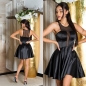 Preview: Ärmelloses Minikleid im sexy Dekolleté - schwarz