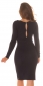 Preview: Figurbetontes Feinstrick-Minikleid mit Zipper - schwarz