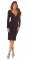 Preview: Figurbetontes Feinstrick-Minikleid mit Zipper - schwarz