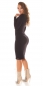 Preview: Figurbetontes Feinstrick-Minikleid mit Zipper - schwarz