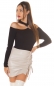 Preview: Schulterfreier Damen Mode Ripp Pulli