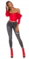 Preview: High Waist Skinny Jeans mit Vintage-Effekten in dark grey