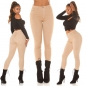 Preview: High Waist Push Up Skinny Jeans - beige