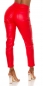 Preview: Highwaist Kunstlederhose im Boyfriend-Style - rot