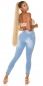 Preview: Sexy Push Up Skinny Jeans mit Used-Effekten - light blue