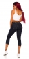 Preview: Capri Stretch-Jeans mit modischen Raffungen - dark blue