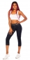 Preview: Capri Stretch-Jeans mit modischen Raffungen - dark blue