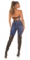 Preview: Sexy Stretch-Jeans mit Strass Verzierung - blue washed