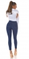 Preview: Stretch Jeans mit dezenter Strass-Verzierung - jeansblau