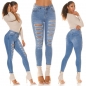Preview: Sexy Skinny-Jeans mit Vintage-Effekten - blue washed